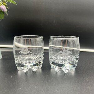 Vintage Embossed Crown Royal Whiskey Glasses